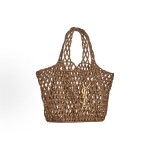 SAINT LAURENT YSL ICARE round bead handbag with bronze trim, medium-sized shoulder bag for women, light wood color with brick red